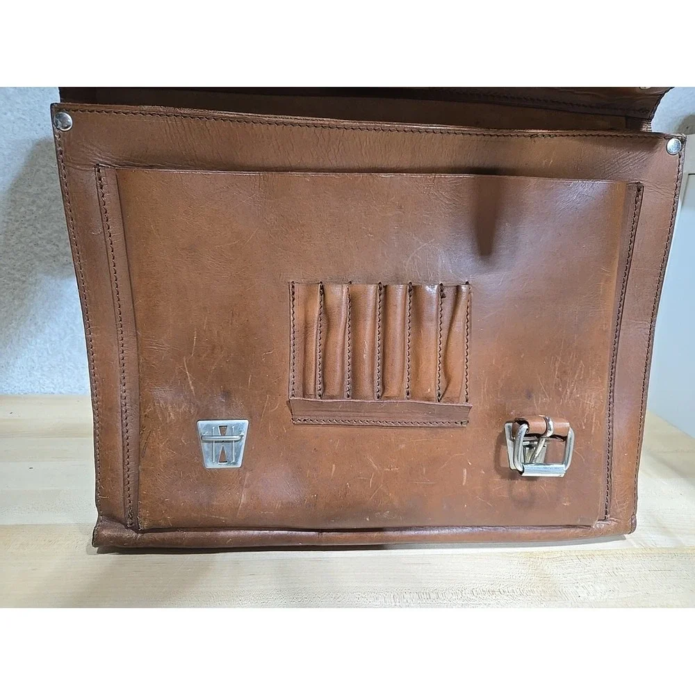 European Natural Leather Bags Messenger Business Travel (No Strap, 1 Buckle) VTG